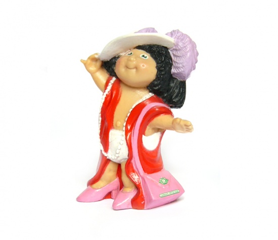 Cabbage Patch Kids figure brunette with red dress