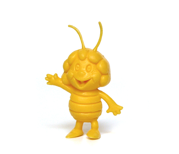 Maya the Bee waving monochrome figure