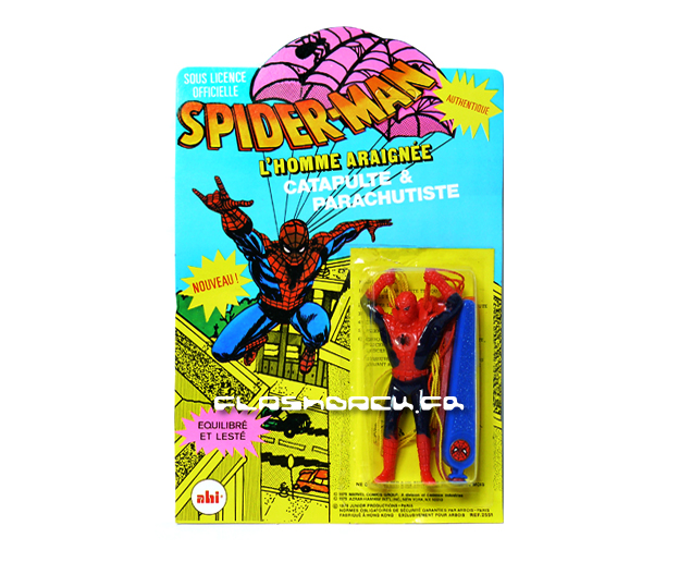 Spider-man parachute figure 1979 AHI Pin-Pin Mego