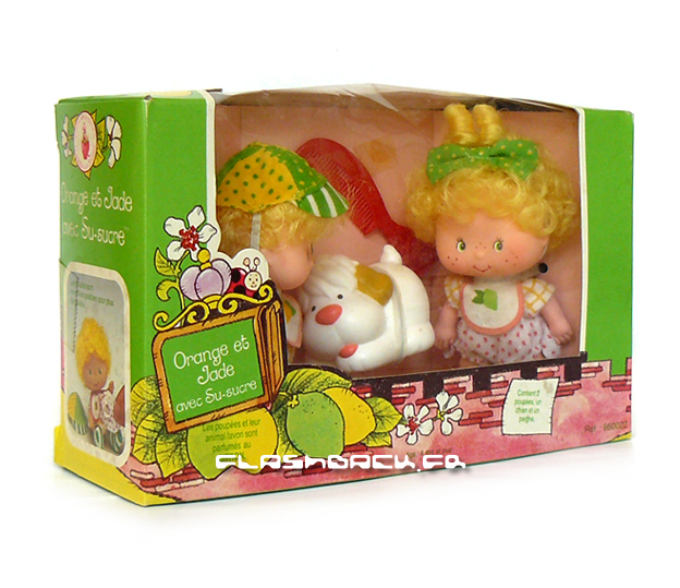Lem N Ada dolls in French Strawberry Shortcake box 1984